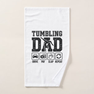 Tumbling Dad Drive Pay Clap Repeat Shirt Design_1 Hand Towel