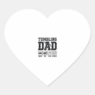 Tumbling Dad Drive Pay Clap Repeat Shirt Design_1 Heart Sticker