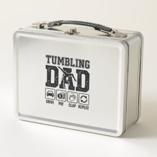 Tumbling Dad Drive Pay Clap Repeat Shirt Design_1 Metal Lunch Box