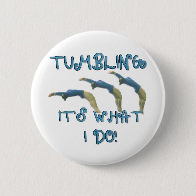 Tumbling gymnast 6 cm round badge (Front)