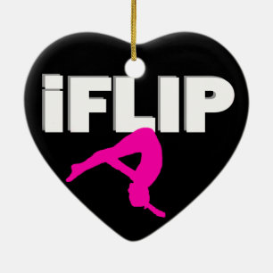 Tumbling gymnast ceramic ornament