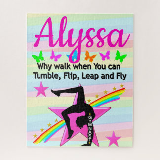 TUMBLING GYMNASTICS QUOTE DESIGN JIGSAW PUZZLE