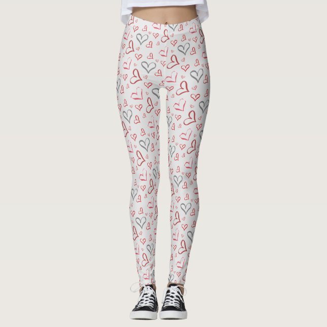 Tumbling Hearts Leggings (Front)