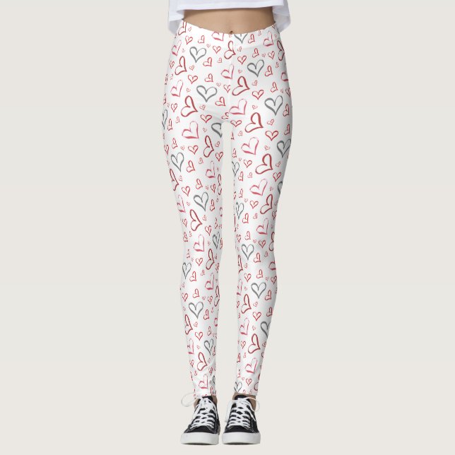 Tumbling Hearts Leggings (Front)