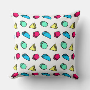 Tumbling Neo Memphis Style Shapes Pattern 02 Cushion