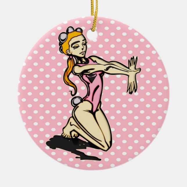 Tumbling Performance Ceramic Ornament (Front)