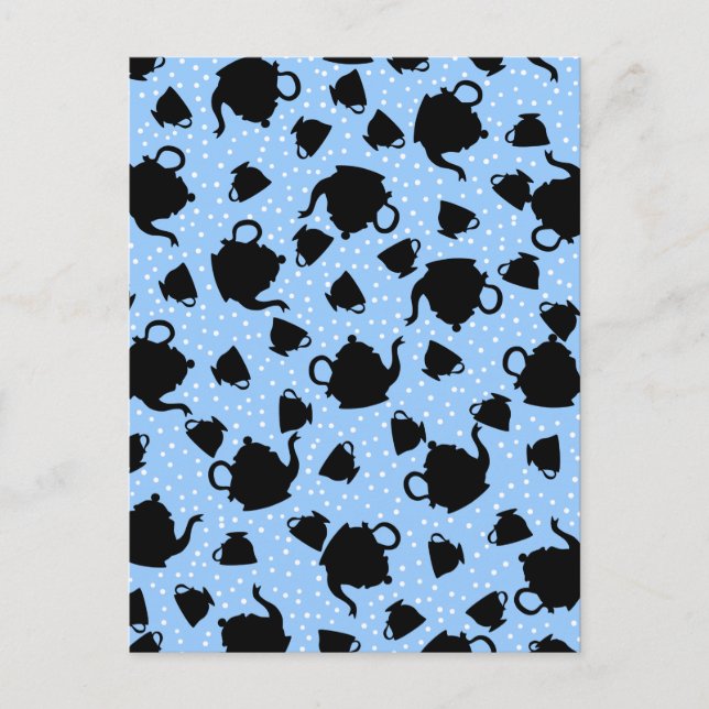 Tumbling Tea Party Invitation Postcard (Front)