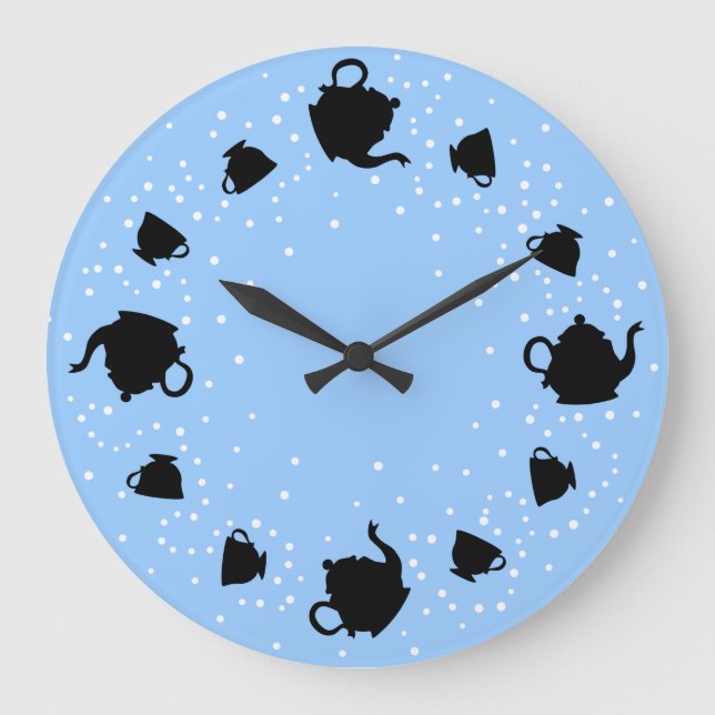 Tumbling Tea Party Large Clock (Front)