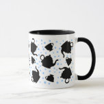 Tumbling Tea Party Mug<br><div class="desc">These whimsical cards,  graphic tees and other items are printed with a pattern of tumbling teacups and teapots.</div>