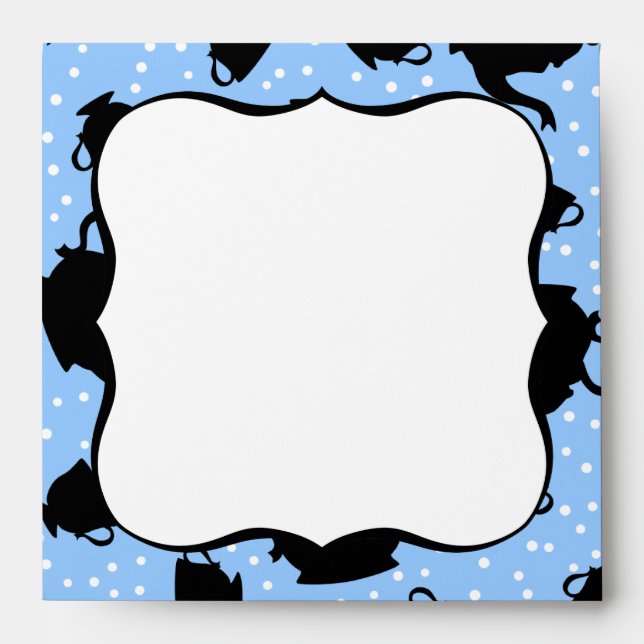 Tumbling Tea Party Square Envelopes (Front)