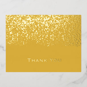 Tumeric and Gold Foil Yellow Wedding Thank You  Holiday Postcard