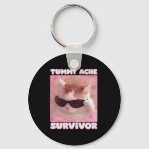 Tummy Ache Survivor Cat Funny Key Ring