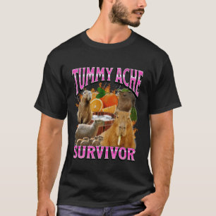 Tummy Ache Survivor Funny Capybara Meme Bootleg Gr T-Shirt