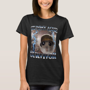 Tummy Ache Survivor Hamster Meme Funny Saying Hams T-Shirt