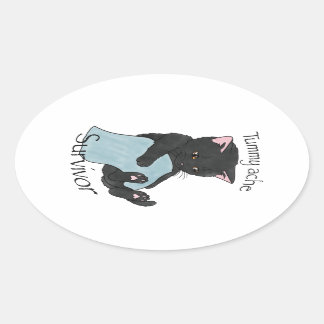 Tummy Ache Survivor Oval Sticker