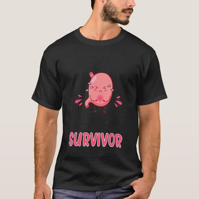 Tummy Ache Survivor Stomachache Awareness Apparel  T-Shirt (Front)