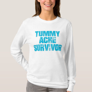 Tummy Ache Survivor Stomachache IBS Funny    T-Shirt