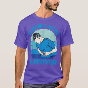 Tummy Ache Survivor Stomachache IBS Vintage Funny T-Shirt
