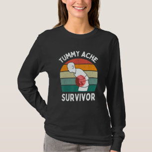 Tummy Ache Survivor Vintage Stomachache IBS Humor T-Shirt