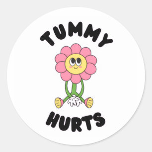 'Tummy Hurts' Cute Funny Health Awareness Sticker