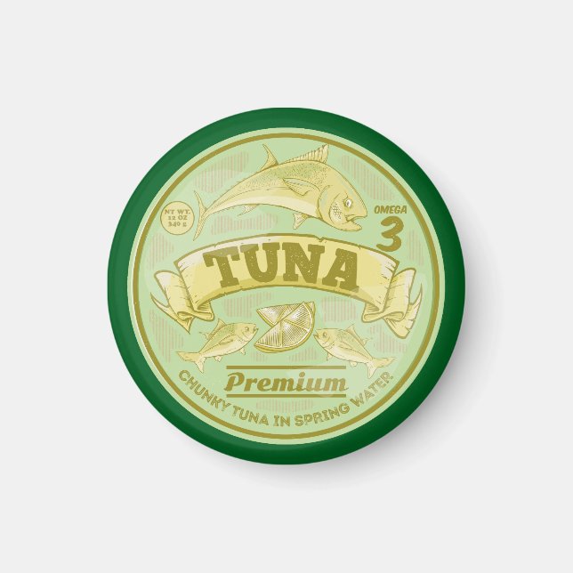 Tuna can pop art tinned fish magnet (Front)