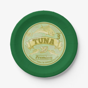 Tuna can pop art tinned fish paper plate