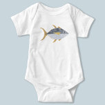 Tuna Fish Baby Bodysuit<br><div class="desc">Fun Tuna fish with a cheeky smile,  perfect for those who like fish,  food and fishing.  Original art by Nic Squirrell.</div>