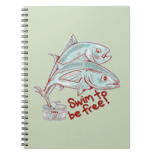 Tuna Fish esacping a tin Notebook