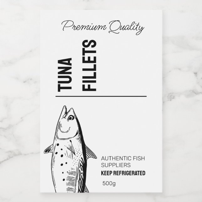 Tuna Fish Fillets Product Label (Single Label)