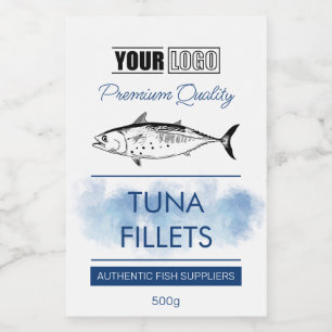Tuna Fish Fillets Product Label with Logo