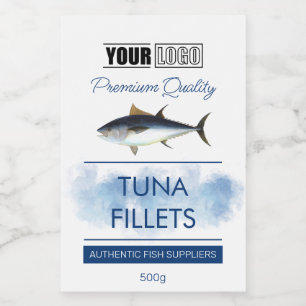 Tuna Fish Fillets Product Label with Logo