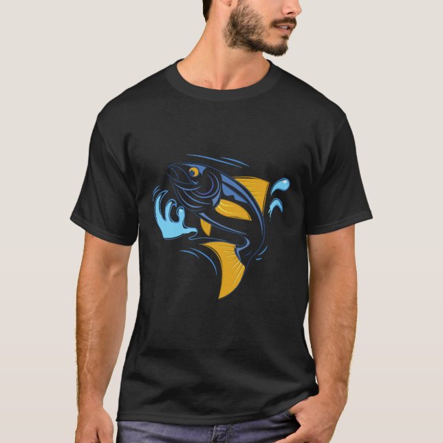 Tuna Fish Jumping From The Ocean T-Shirt (Front)