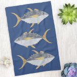 Tuna Fish Tea Towel<br><div class="desc">Fun Tuna fish with a cheeky smile, perfect for your boat or beach house. Original art by Nic Squirrell.</div>