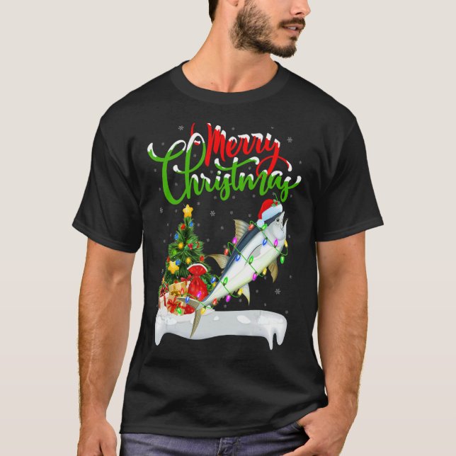 Tuna Fish   Xmas Decorations Santa Tuna Christmas T-Shirt (Front)
