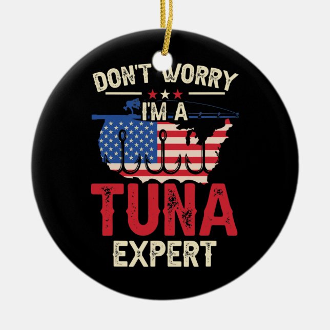 Tuna Fishing Bluefin Tuna Saltwater Fish Angler Ceramic Ornament (Front)