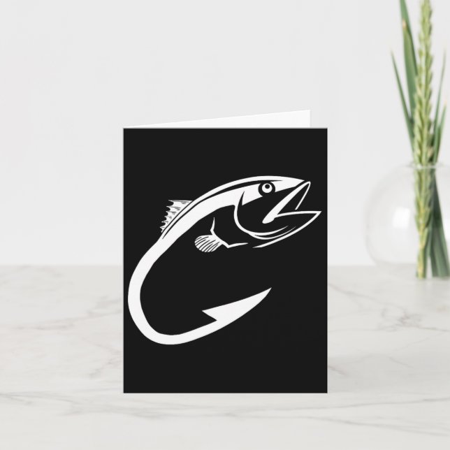 Tuna Hook Minimal Fisher Man Fishing Lover  Card (Front)