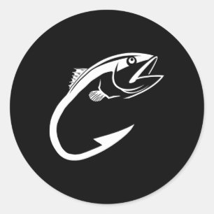 Tuna Hook Minimal Fisher Man Fishing Lover Classic Round Sticker