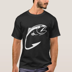Tuna Hook Minimal Fisher Man Fishing Lover  T-Shirt