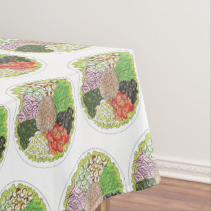 Tuna Nicoise Salad Eggs Tomatoes Olives Potatoes  Tablecloth