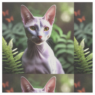 "Tuna the Hairless Cat: Sleek and Silky" Fabric