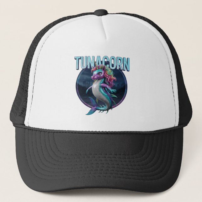 Tunacorn Photographic – Tuna Unicorn Funny Animal Trucker Hat (Front)