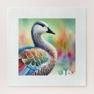 Tundra Bean Goose 200824AREF144 - Watercolor Jigsaw Puzzle