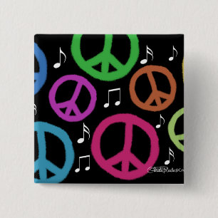 Tune in to Peace! 15 Cm Square Badge