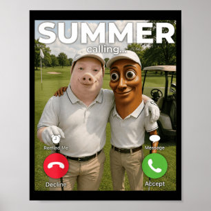 Tung Sahur Golf Season Is Calling Summer Brainrot Poster