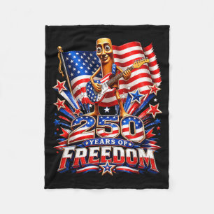 Tung Sahur Usa Flag 250 Year Dom 4th July Brainrot Fleece Blanket