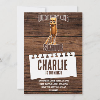 Tung tung sahur birthday invitation