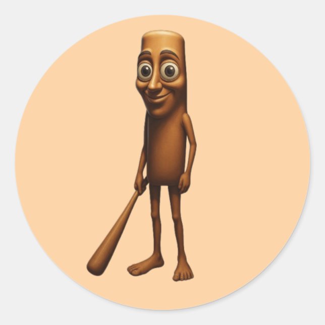 tung tung sahur classic round sticker (Front)