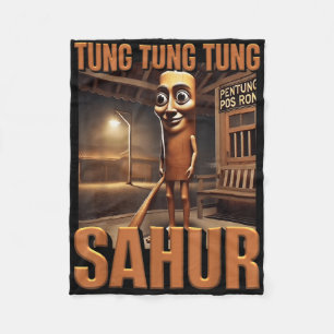 Tung Tung Tung Sahur Ai Monster Italian Brainrot K Fleece Blanket