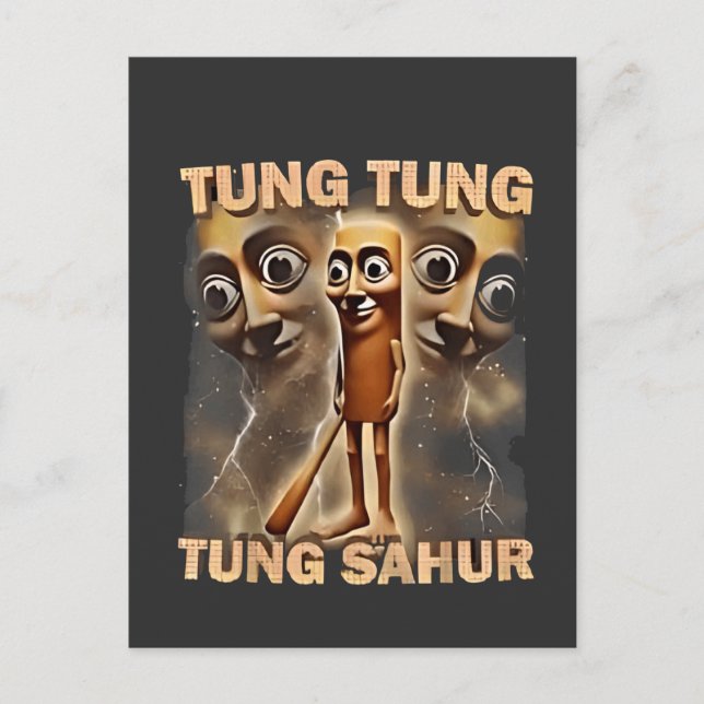 Tung tung tung sahur Brainrot Meme Holiday Postcard (Front)