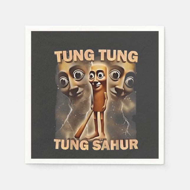 Tung tung tung sahur Brainrot Meme Napkin (Front)